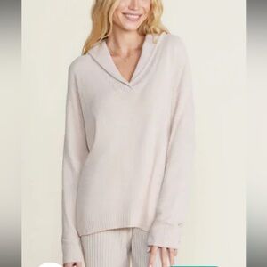 NWT Barefoot Dreams CozyChic Lite® Ribbed Shawl Pullover - Stone